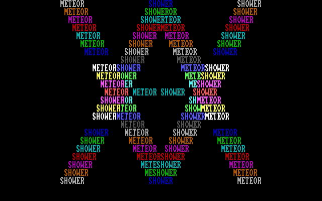 Space Battles (DOS) screenshot: Meteor Shower introduction