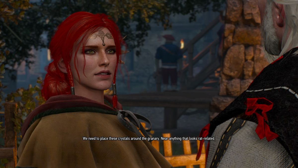 The Witcher 3: Wild Hunt - Alternative Look for Triss (PlayStation 4) screenshot: Triss is finding any foul job that will earn her some coin