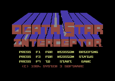 Death Star Interceptor (Commodore 64) screenshot: Title screen.