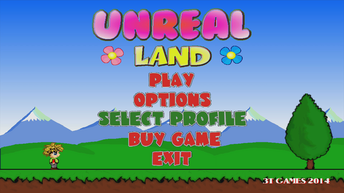 Unreal Land (Xbox 360) screenshot: Main menu (Trial version)