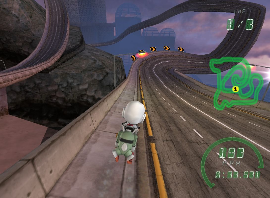 Crazy Frog Racer (Windows) screenshot: This track is quite outlandish