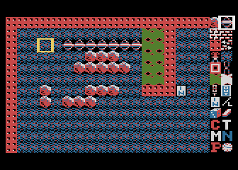 Boulder Dash: Construction Kit (Atari 8-bit) screenshot: Placing objects on the screen