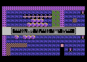 Boulder Dash: Construction Kit (Atari 8-bit) screenshot: Editing the colors for this cave