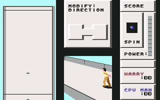 Bocce (Commodore 64) screenshot: Tossing the jack