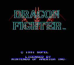 Dragon Fighter (NES) screenshot: Title screen