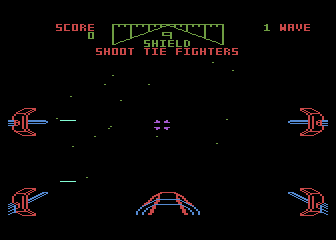 Star Wars (Atari 8-bit) screenshot: Firing my lasers (US cartridge)
