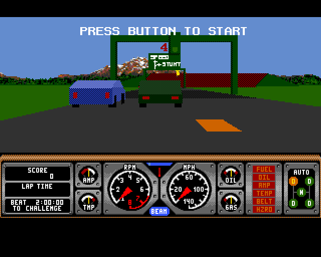 Hard Drivin' (Amiga) screenshot: Start
