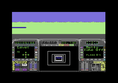 Blue Angels: Formation Flight Simulation (Commodore 64) screenshot: Take off