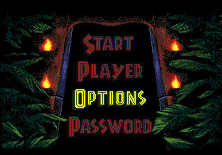 Jurassic Park (Genesis) screenshot: Main menu