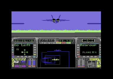 Blue Angels: Formation Flight Simulation (Commodore 64) screenshot: Follow the leader