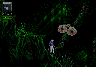 Jurassic Park (Genesis) screenshot: Throwing a bomb.