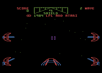 Star Wars (Atari 8-bit) screenshot: Select what wave to start at (1983 US cartridge)