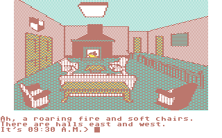 The Alpine Encounter (Commodore 64) screenshot: A comfortable lounge