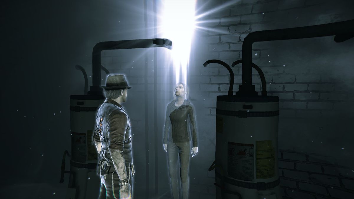 Murdered: Soul Suspect (Windows) screenshot: After completing a side quest, the ghost you helped "follow the light".