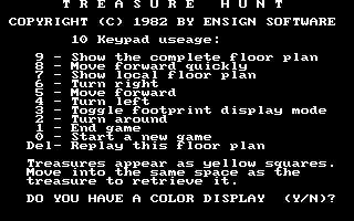 Treasure Hunt (DOS) screenshot: Title screen