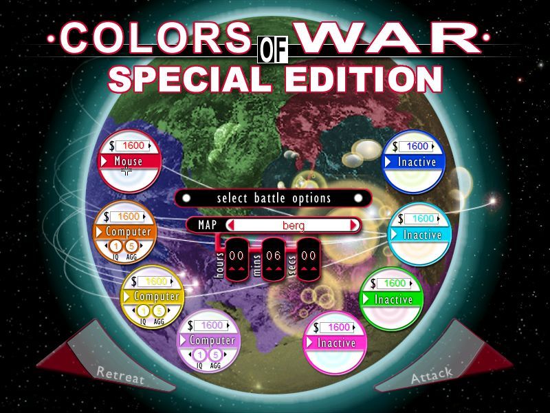 Colors of War (Windows) screenshot: The Battle configuration screen Colors of War SE release