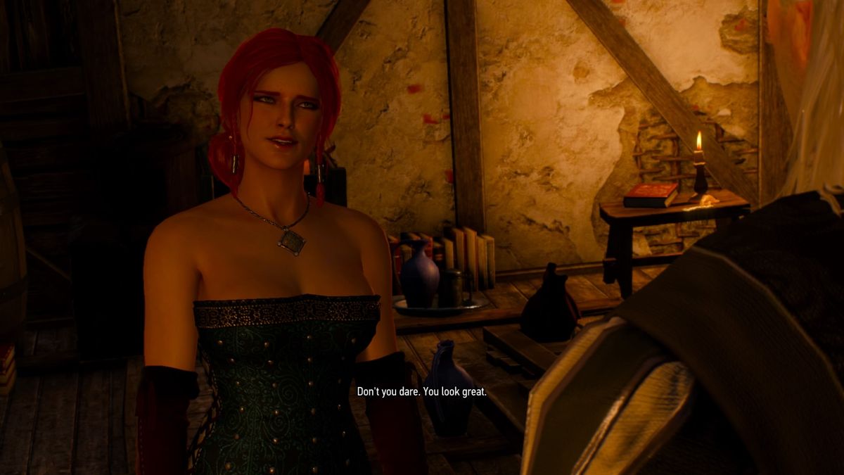 The Witcher 3: Wild Hunt - Alternative Look for Triss (PlayStation 4) screenshot: Ready to leave for the party