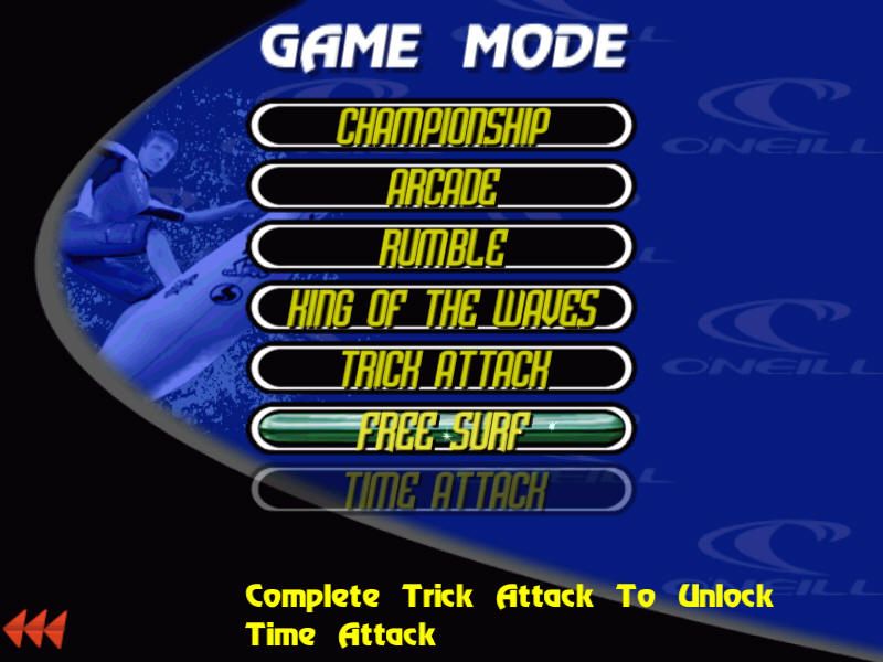 Championship Surfer (Windows) screenshot: Game modes