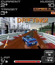 Project Gotham Racing: Mobile (J2ME) screenshot: A drift in progress (3D version)