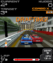 Project Gotham Racing: Mobile (J2ME) screenshot: Drafting lets you gain speed (3D version)