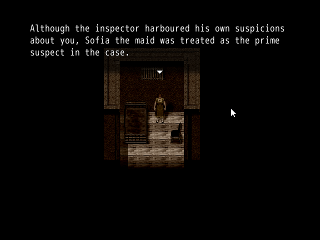 The Deed (Windows) screenshot: Arran framed the maid.