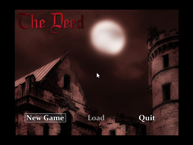 The Deed (Windows) screenshot: Main menu.