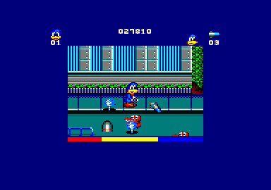 Dynamite Düx (Amstrad CPC) screenshot: I like the missile, as it is guided.