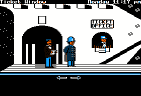 The Scoop (Apple II) screenshot: Ticket Window.
