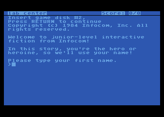 Seastalker (Atari 8-bit) screenshot: Entering your name