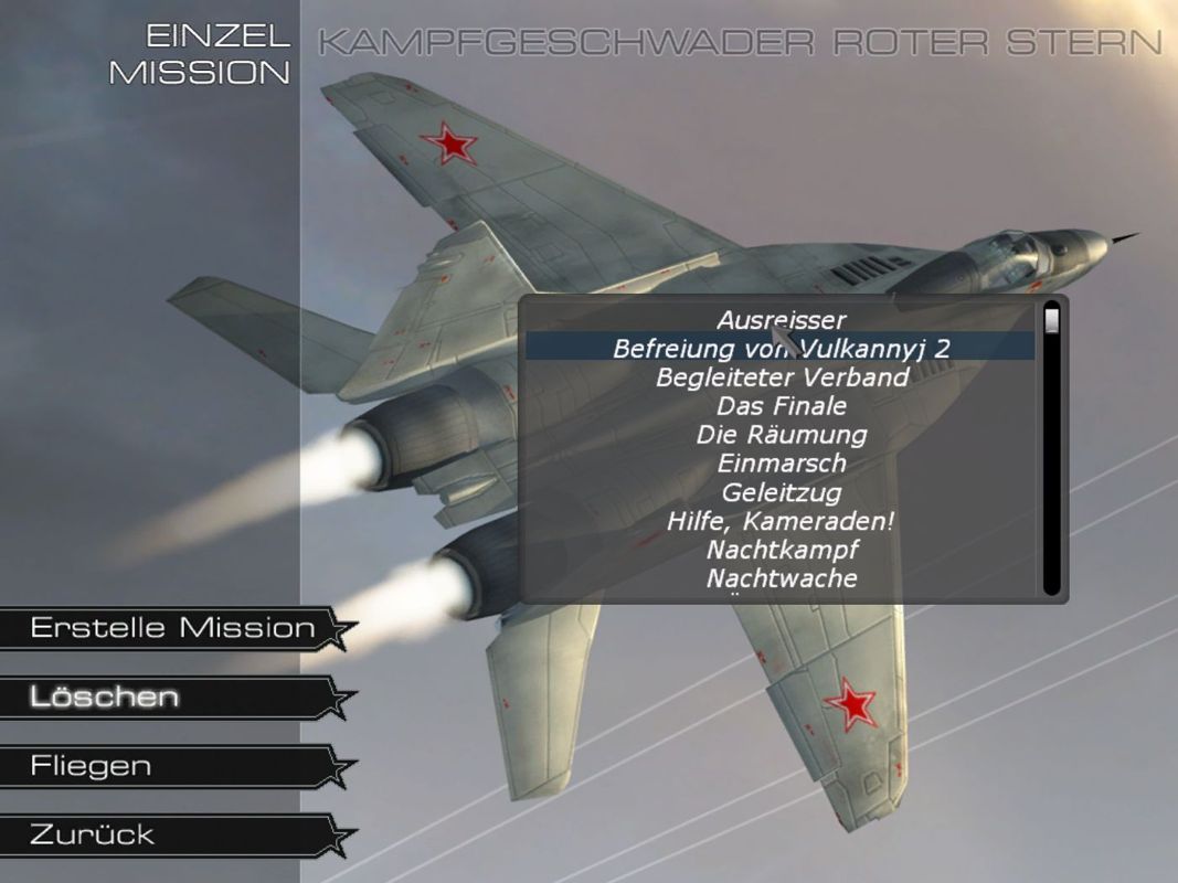 Red Jets (Windows) screenshot: Missions