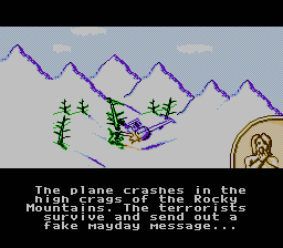 Cliffhanger (NES) screenshot: Part of the intro story