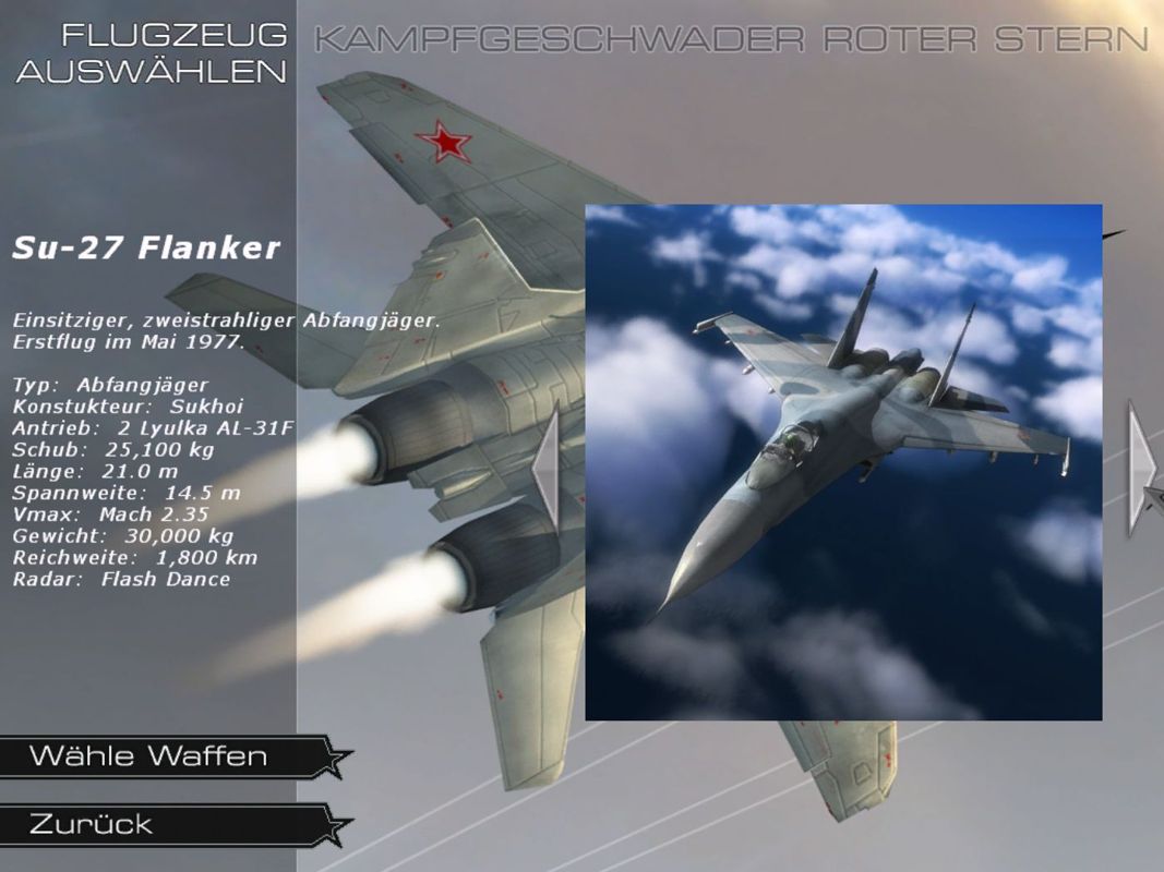 Red Jets (Windows) screenshot: Su-27 Flanker
