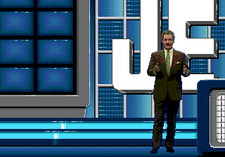 Jeopardy! (SEGA CD) screenshot: Alex Trebek welcomes you to Jeopardy