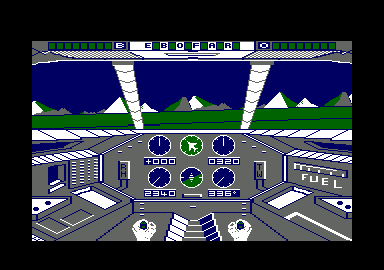 Infiltrator (Amstrad CPC) screenshot: We're flying.