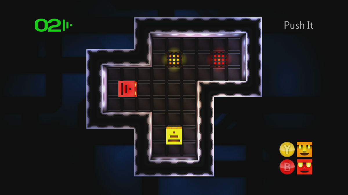 UpBot Goes Up (Xbox 360) screenshot: One of the first puzzles (Trial version)