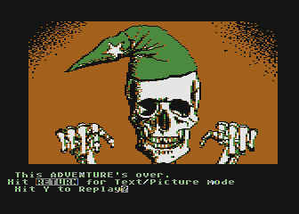 Sorcerer of Claymorgue Castle (Atari 8-bit) screenshot: Memo to me: Don't try to swim in the moat.