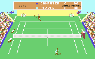 Tournament Tennis (Commodore 64) screenshot: Starting a game.