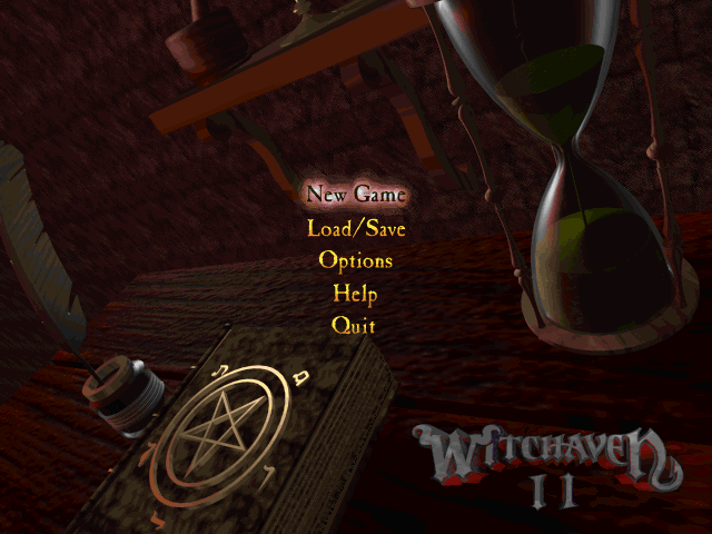 Witchaven II: Blood Vengeance (DOS) screenshot: Main menu