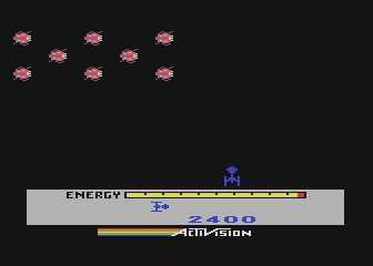 Megamania (Atari 8-bit) screenshot: Space bugs