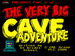 The Very Big Cave Adventure (ZX Spectrum) screenshot: Title screen: CRL release - part two