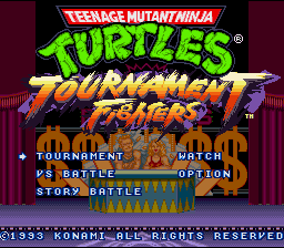 Teenage Mutant Ninja Turtles: Tournament Fighters (SNES) screenshot: Title Screen
