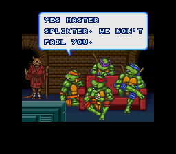 Teenage Mutant Ninja Turtles: Tournament Fighters (SNES) screenshot: Intro