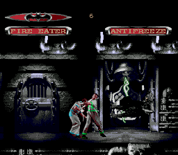 Batman Forever (Genesis) screenshot: A heated battle in a dungeon