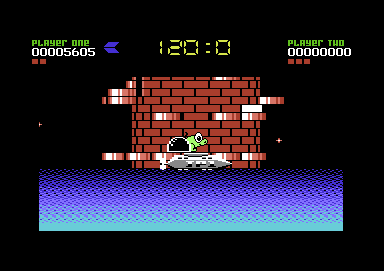 Tower Toppler (Commodore 64) screenshot: Level 2 start