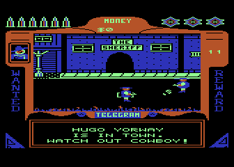 Gunfighter (Atari 8-bit) screenshot: Draw, partner!
