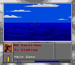 Super Battleship: The Classic Naval Combat Game (Genesis) screenshot: Sunk the enemy ship