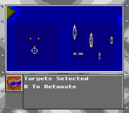 Super Battleship: The Classic Naval Combat Game (Genesis) screenshot: Choose some targets