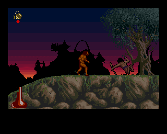 Shadow of the Beast II (Amiga) screenshot: Eliminating the first guard