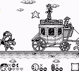 Lucky Luke (Game Boy) screenshot: Travel on the Stagecoach was very perilous...