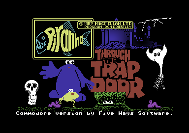 Through the Trap Door (Commodore 64) screenshot: Title